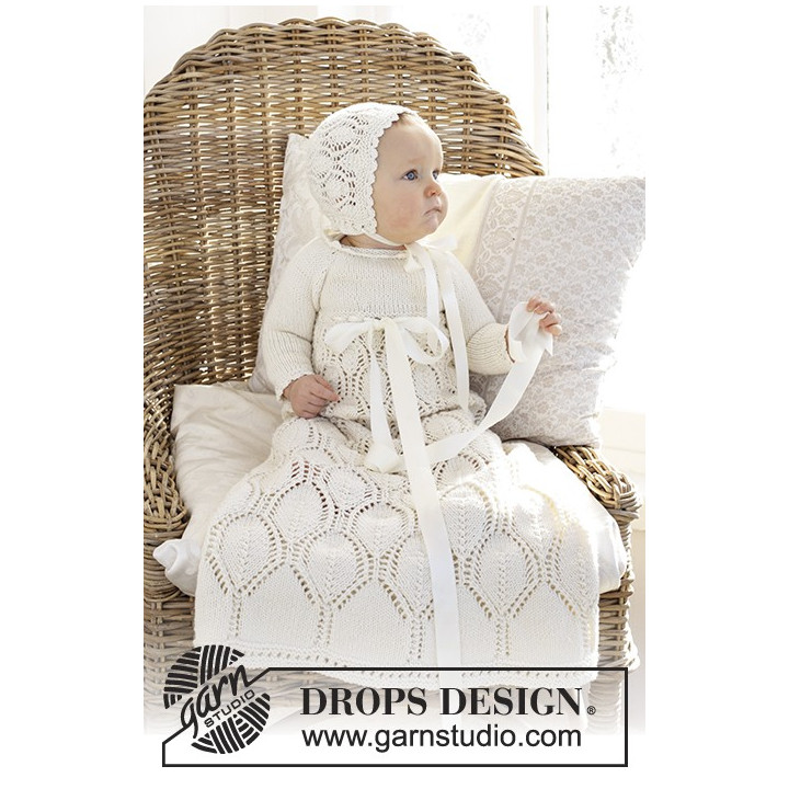 Vestido para bautizo tejido patrón Drops